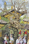 インドネシア　バリ島　神木とオダラン